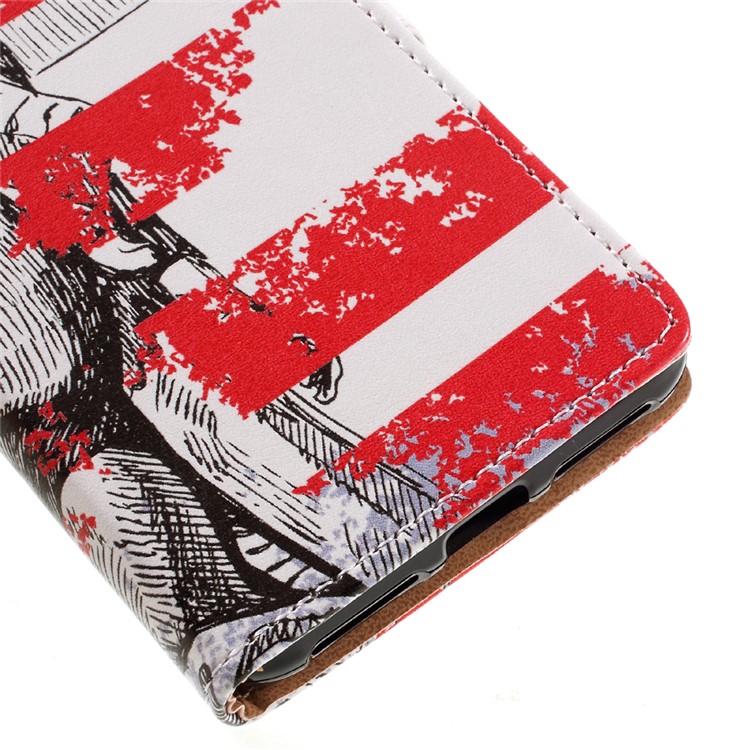 PU Leather Stand Case for Huawei Y6II Compact - Statue of Liberty-8