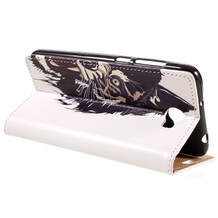 Leather Card Holder Case for Huawei Y6II Compact - Fierce Tiger-5
