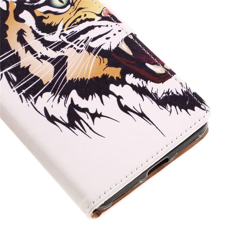Leather Card Holder Case for Huawei Y6II Compact - Fierce Tiger-8