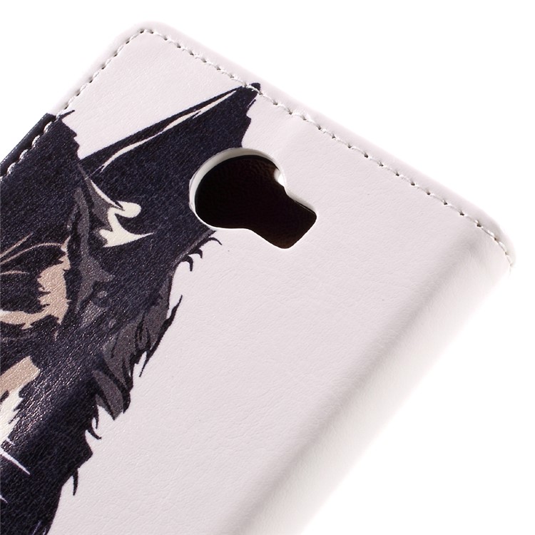 Leather Card Holder Case for Huawei Y6II Compact - Fierce Tiger-9