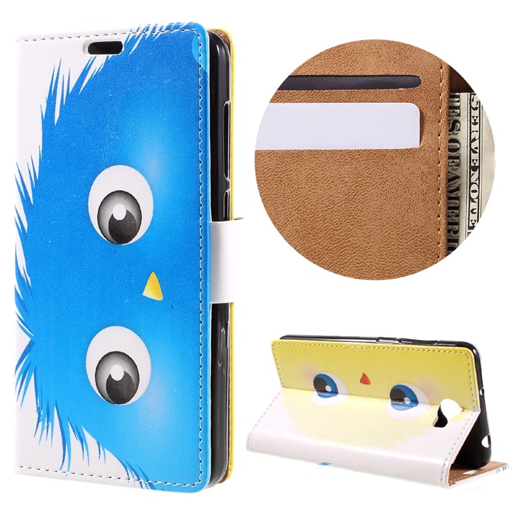 Wallet Leather Stand Case for Huawei Y6II Compact - Blue Hairy Doll-1