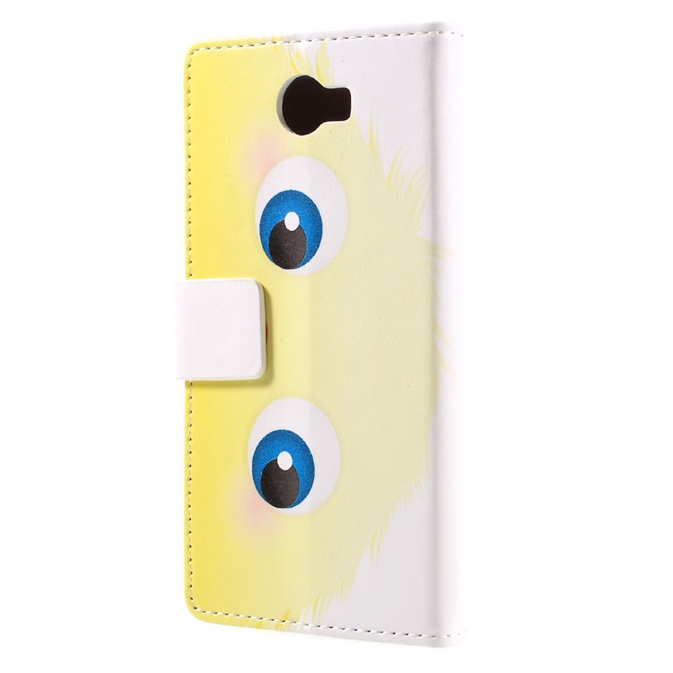 Wallet Leather Stand Case for Huawei Y6II Compact - Blue Hairy Doll-2