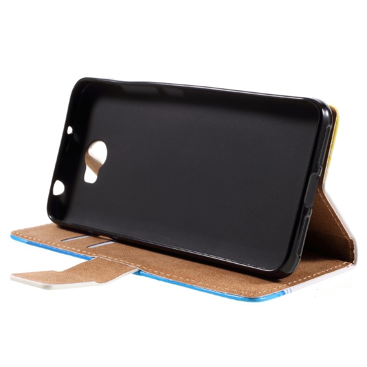Wallet Leather Stand Case for Huawei Y6II Compact - Blue Hairy Doll-4