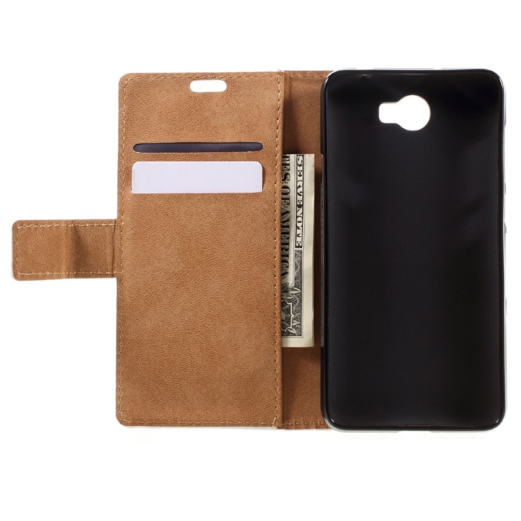 Wallet Leather Stand Case for Huawei Y6II Compact - Blue Hairy Doll-6