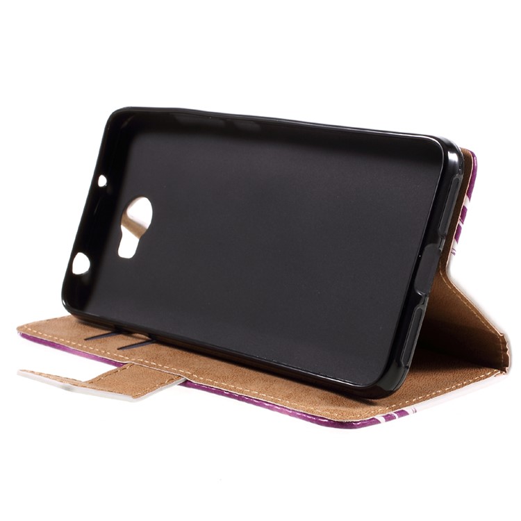 Wallet Leather Stand Case for Huawei Y6II Compact - Purple Hairy Doll-4