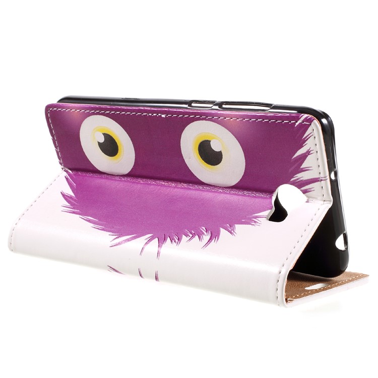 Wallet Leather Stand Case for Huawei Y6II Compact - Purple Hairy Doll-5