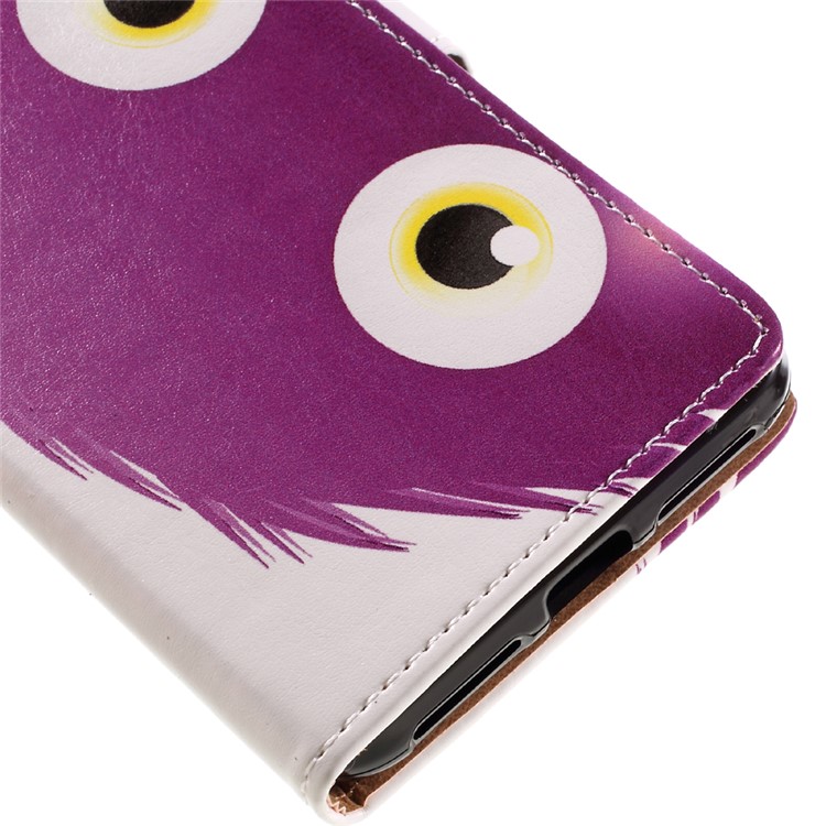 Wallet Leather Stand Case for Huawei Y6II Compact - Purple Hairy Doll-8