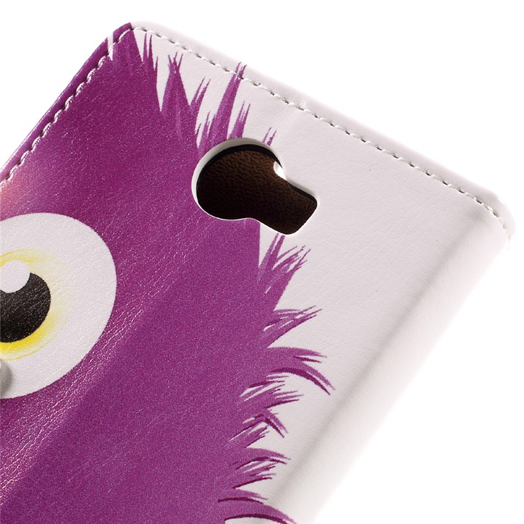 Wallet Leather Stand Case for Huawei Y6II Compact - Purple Hairy Doll-9