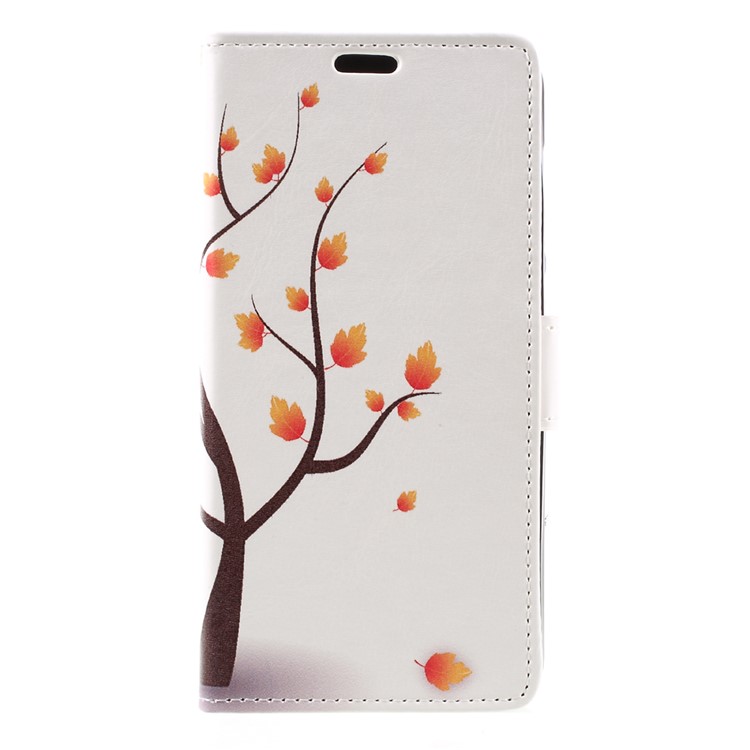Wallet Leather Stand Case for Huawei Y6II Compact - Autumn Maple Tree-3