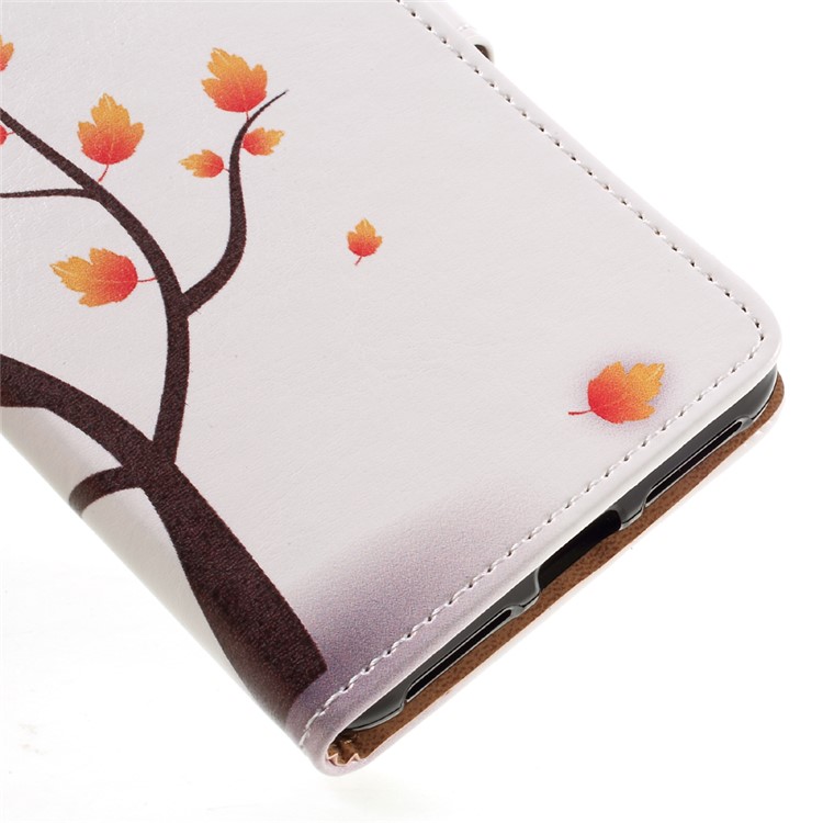 Wallet Leather Stand Case for Huawei Y6II Compact - Autumn Maple Tree-8