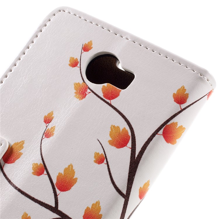 Wallet Leather Stand Case for Huawei Y6II Compact - Autumn Maple Tree-9