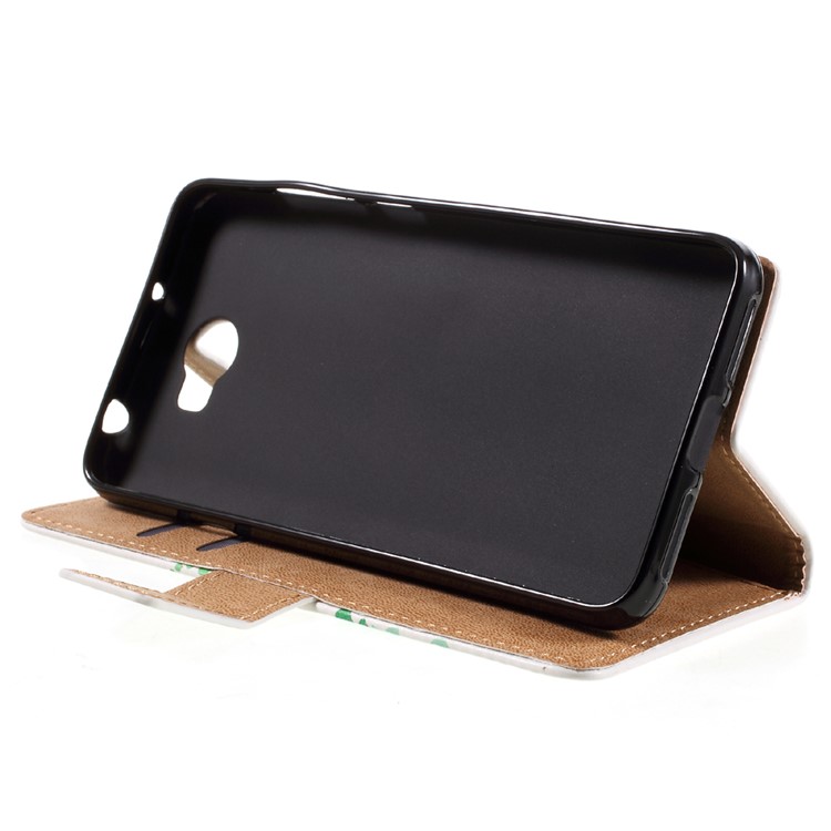 Wallet Leather Magnetic Case for Huawei Y6II Compact - Green-4