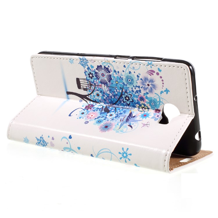 Wallet Leather Stand Case for Huawei Y6II Compact - Blue Tree-5