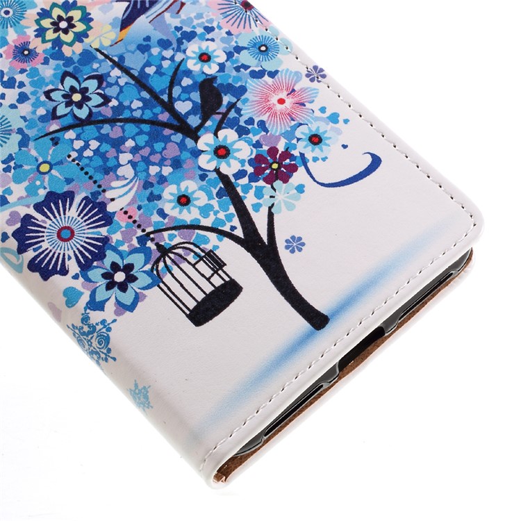 Wallet Leather Stand Case for Huawei Y6II Compact - Blue Tree-8