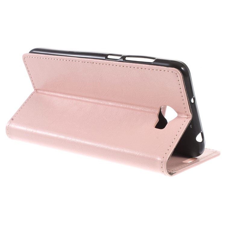 Crazy Horse Wallet Leather Stand Case for Huawei Y6II Compact - Pink-6