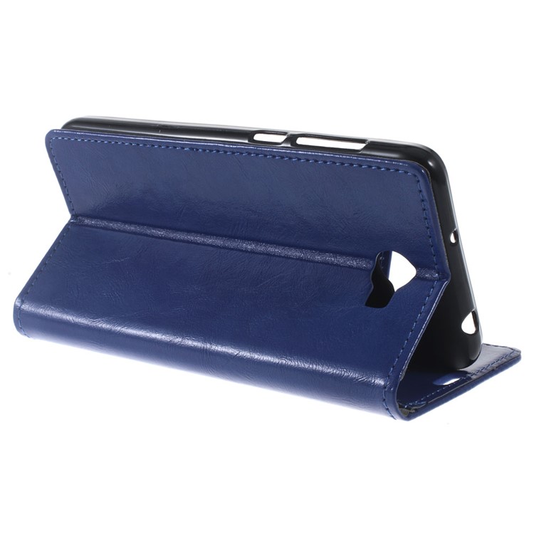 Crazy Horse Wallet Leather Flip Cover for Huawei Y6II Compact - Blue-6