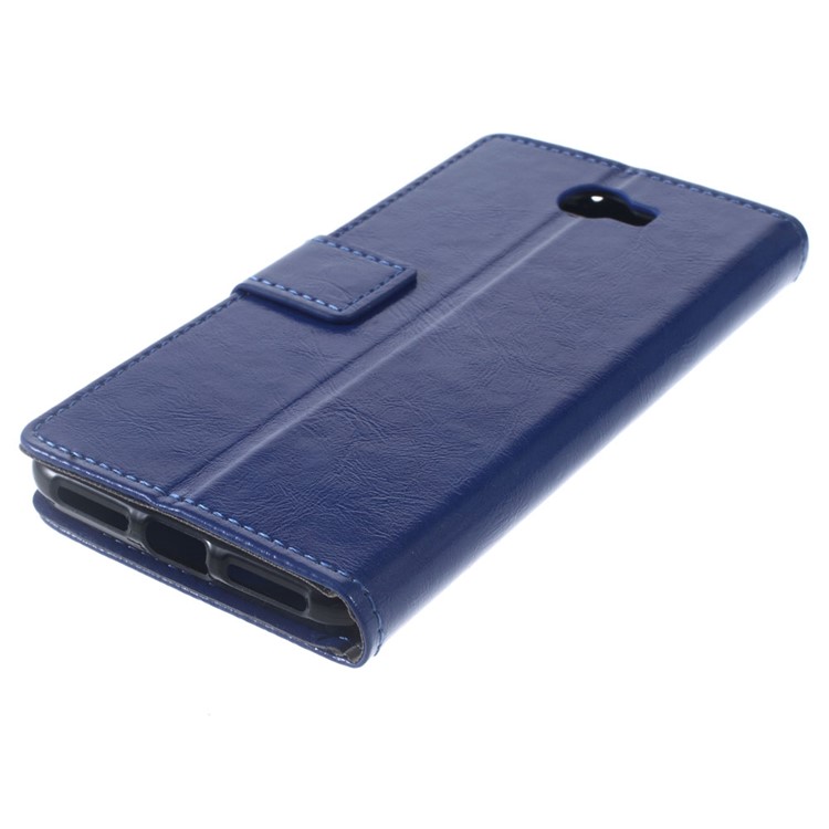 Crazy Horse Wallet Leather Flip Cover for Huawei Y6II Compact - Blue-7