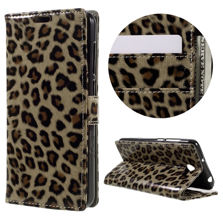 Leopard Pattern Leather Wallet Stand Case for Huawei Y6II Compact-1