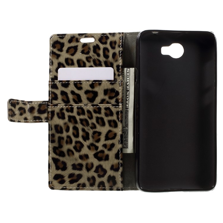 Leopard Pattern Leather Wallet Stand Case for Huawei Y6II Compact-6