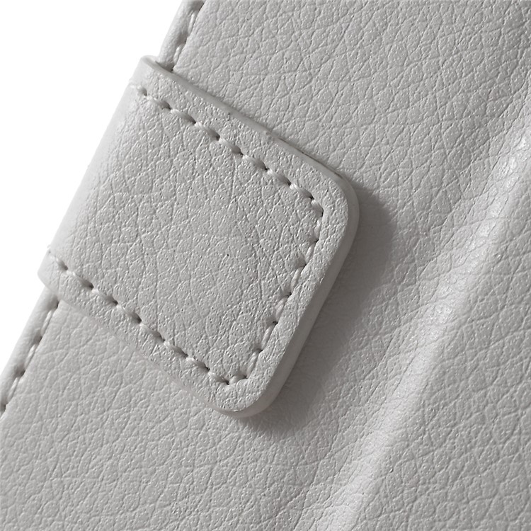 Litchi Texture Wallet Stand Leather Cover for Huawei Y6II Compact - White-7