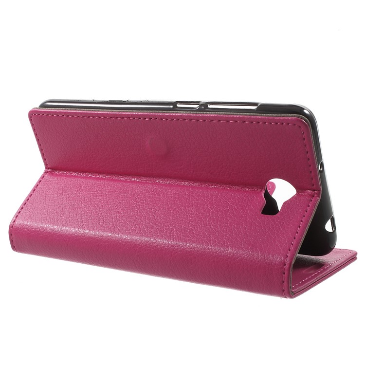 Litchi Skin Wallet Stand Leather Phone Case for Huawei Y6II Compact - Rose-3