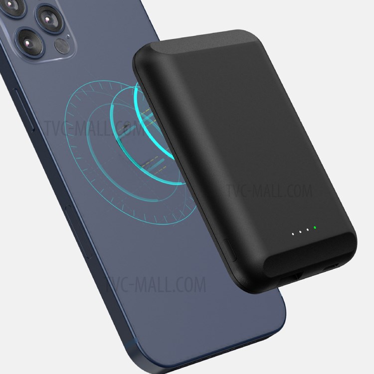 CX50 5000mAh Magnetic Wireless Power Bank Ultra-thin Portable Charger for Mobile Phones - Black-3