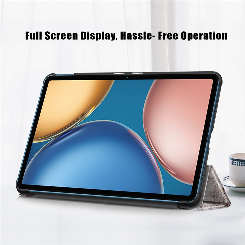 Pattern Printing Tri-fold Stand Design Leather Tablet Cover Case for Honor Tablet V7 10.4-inch - Tower-8