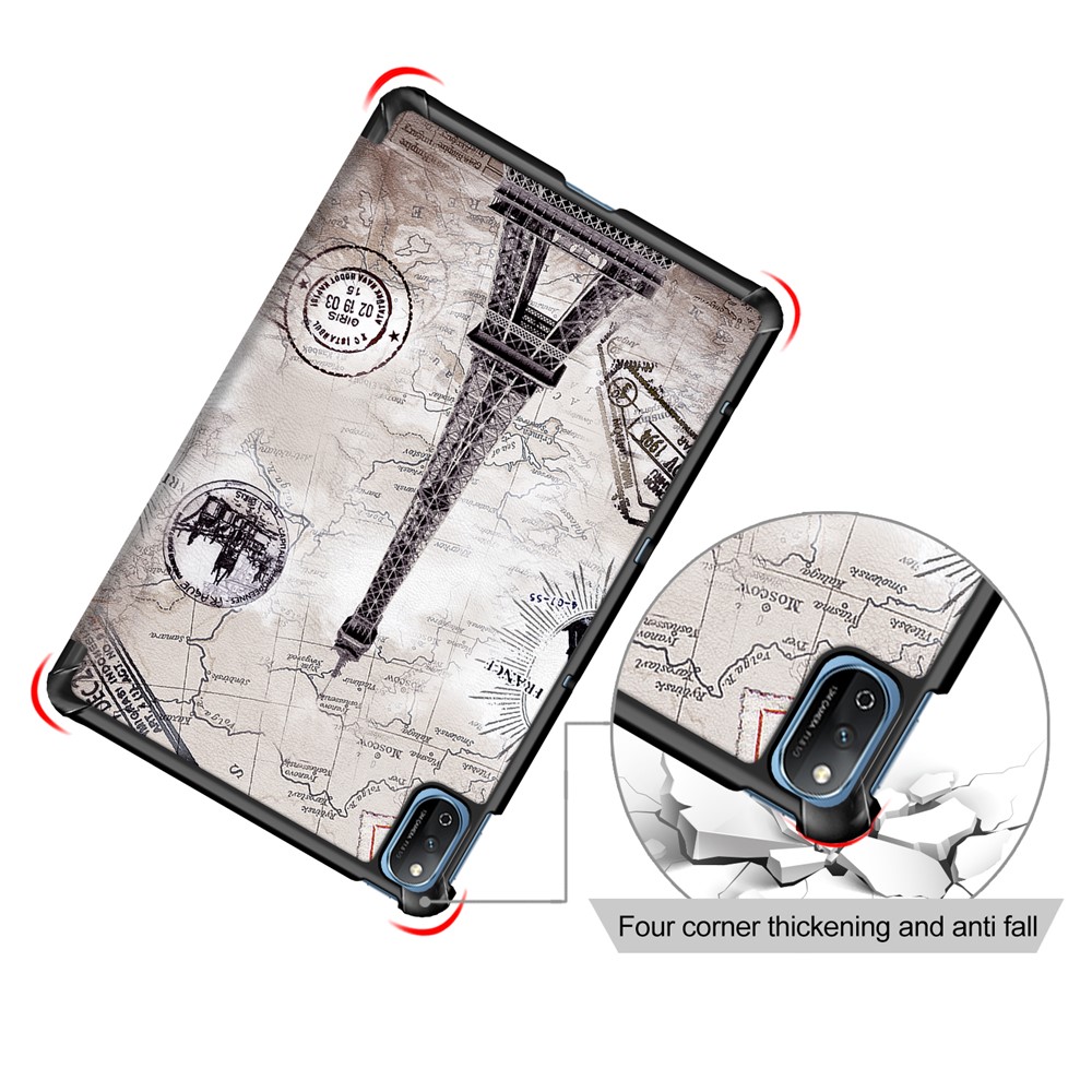 Pattern Printing Tri-fold Stand Design Leather Tablet Cover Case for Honor Tablet V7 10.4-inch - Tower-9