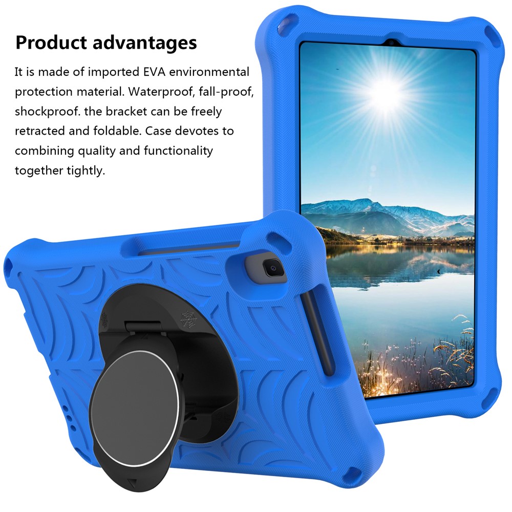 Stylish Spider Web Texture Kickstand EVA Case with Shoulder Strap for Huawei MatePad T8 2020 (8.0 inch) - Blue-3