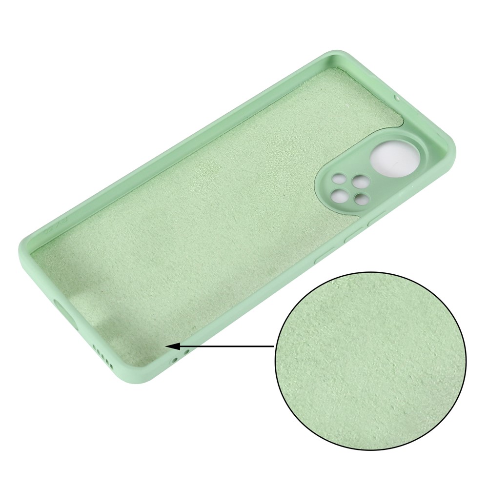 Soft Liquid Silicone Anti-Scratch Microfiber Lining Protective Case with Strap for Huawei nova 9 - Green-3