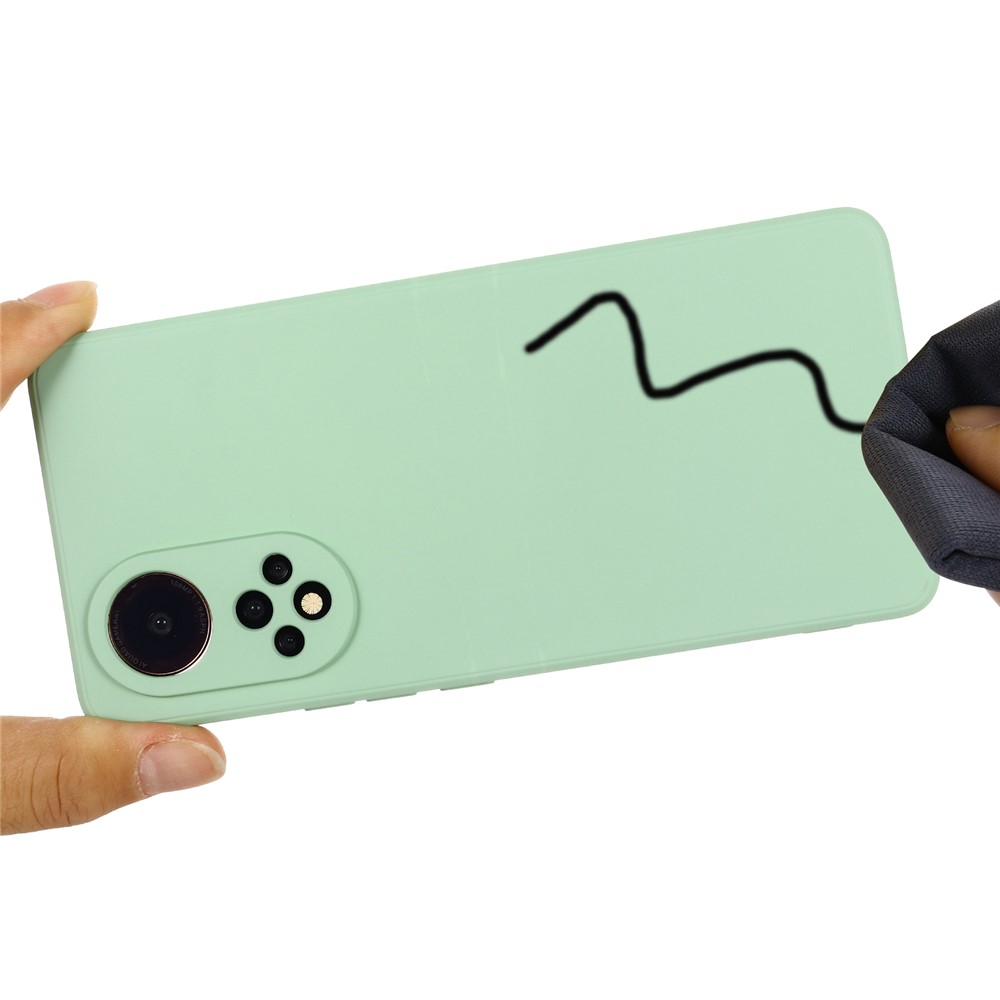 Soft Liquid Silicone Anti-Scratch Microfiber Lining Protective Case with Strap for Huawei nova 9 - Green-4