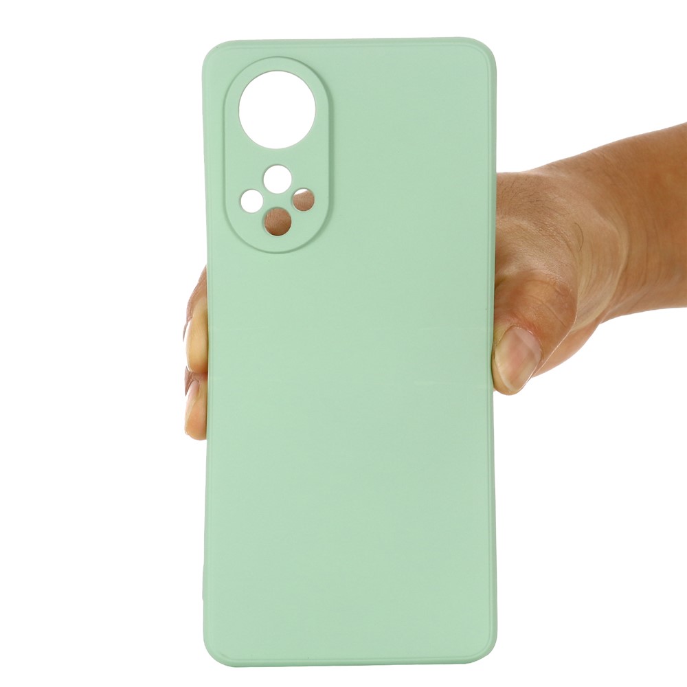 Soft Liquid Silicone Anti-Scratch Microfiber Lining Protective Case with Strap for Huawei nova 9 - Green-5