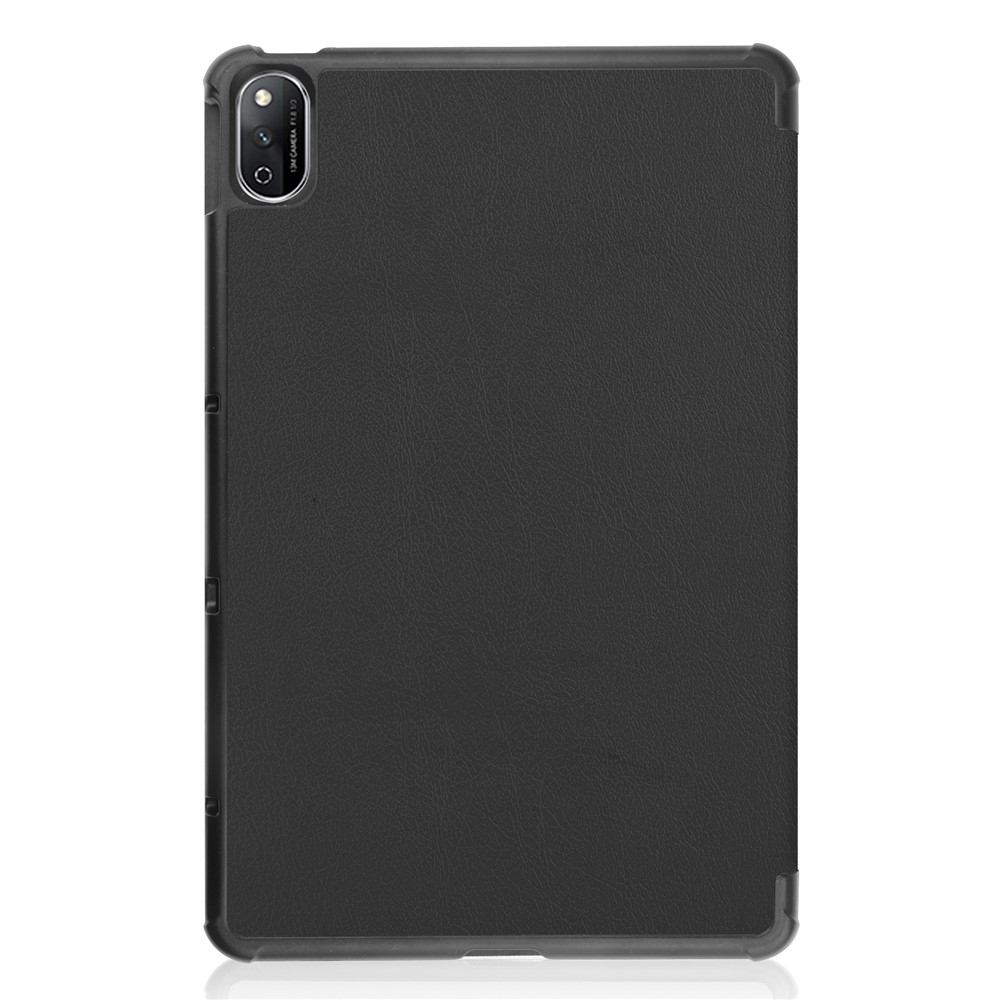 Premium Tri-Fold PU Leather Anti-Drop Solid Color Ultra Slim Stand Tablet Case Cover with Auto Wake / Sleep for Honor Tablet V7 - Black-2
