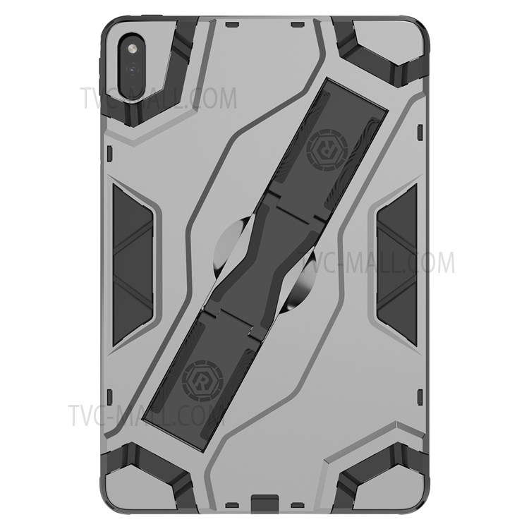 Armor Shield Series Dual Layer PC + TPU Hybrid Shockproof Rugged Protective Cover with Folding Handle Kickstand for Huawei MatePad 11 (2021) - Dark Grey-3