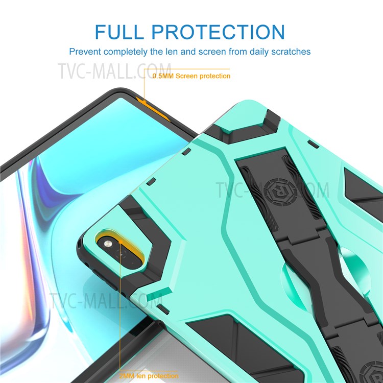 Armor Shield Series Dual Layer PC + TPU Hybrid Shockproof Rugged Protective Cover with Folding Handle Kickstand for Huawei MatePad 11 (2021) - Dark Grey-8