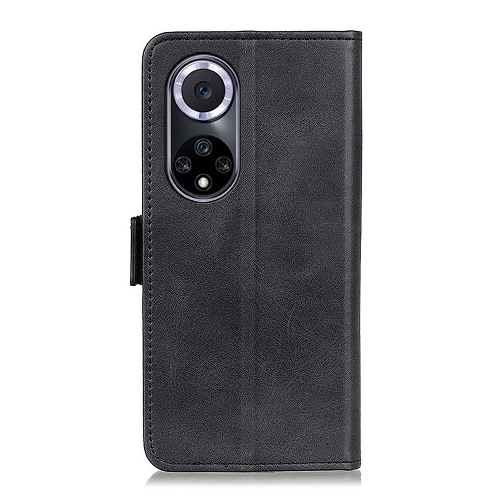 Shockproof Flip Cover Magnetic Closure Leather Wallet Stand Case for Honor 50 - Black-3