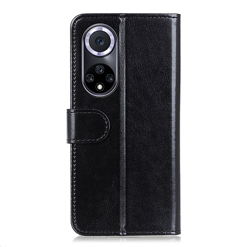TPU + PU Leather Crazy Horse Texture Wallet Stand Case Folio Flip Magnetic Shockproof Protective Cover for Honor 50 - Black-3