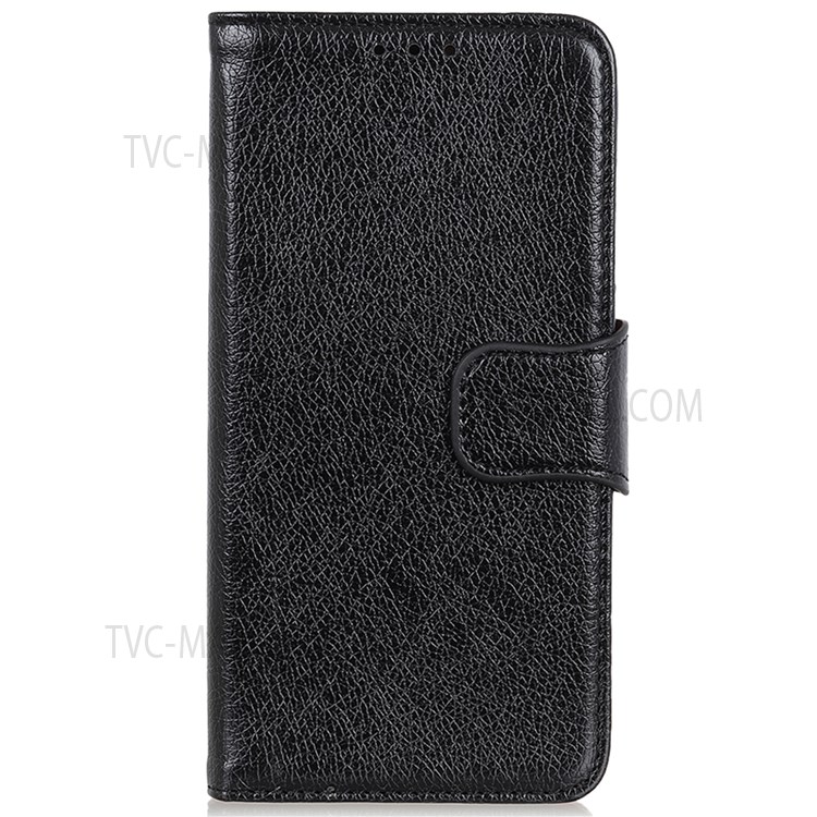 Nappa Texture Split Leather Wallet Case Soft TPU Shockproof Protective Stand Flip Phone Cover for Huawei nova 9 - Black-2