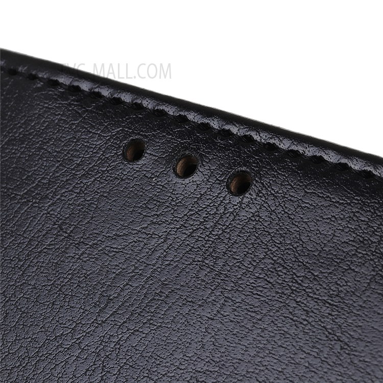 Textured Magnetic Closure PU Leather Wallet Design Protective Phone Case Cover for Honor 50 - Black-7