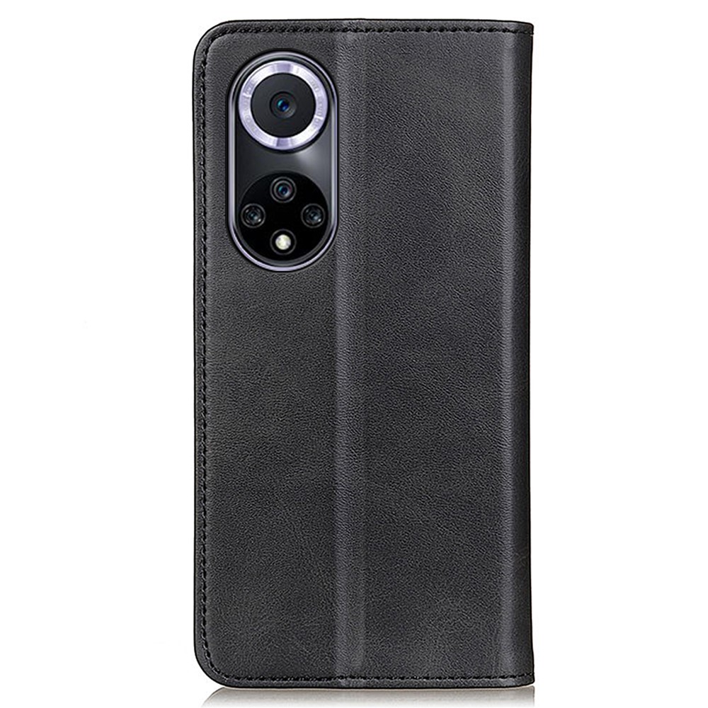 Magnetic Auto-absorbed Phone Case Shockproof Stand Split Leather Wallet Flip Phone Protective Cover for Honor 50 - Black-3