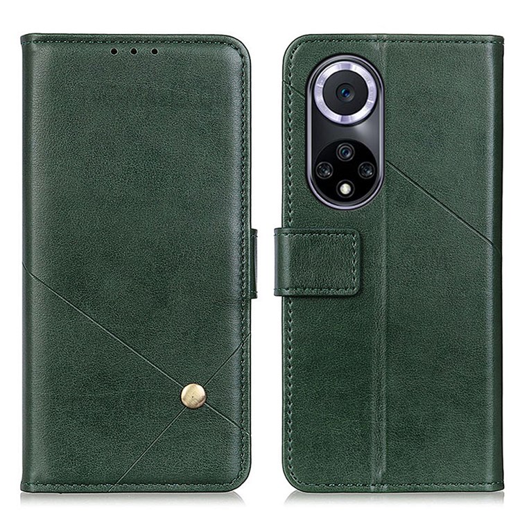 Stand Wallet Design Folio Flip PU Leather Phone Case Protector for Huawei nova 9 - Green-1