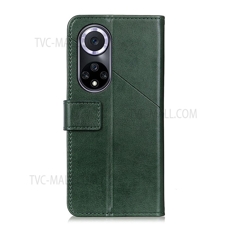Stand Wallet Design Folio Flip PU Leather Phone Case Protector for Huawei nova 9 - Green-3