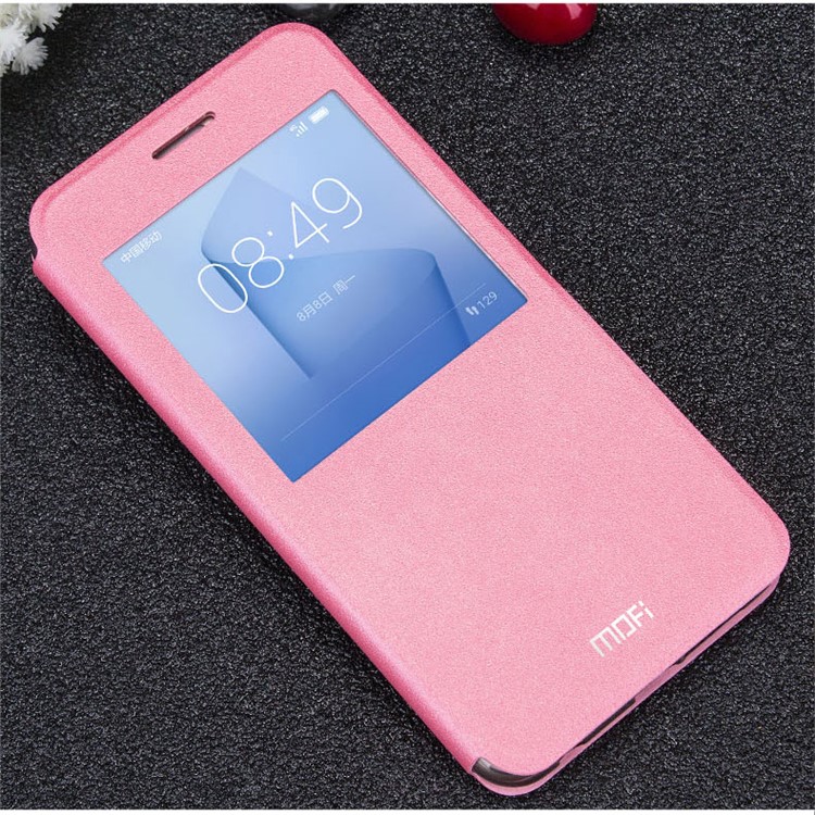 MOFI Hui Series View Window Stand Cover for Huawei Honor 8 - Pink-2