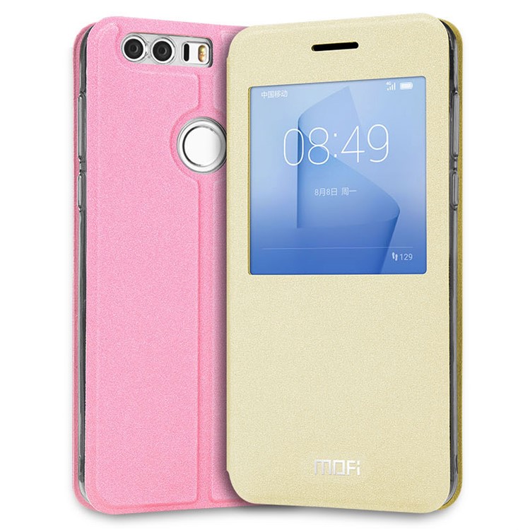 MOFI Hui Series View Window Stand Shell for Huawei Honor 8 - Gold-3