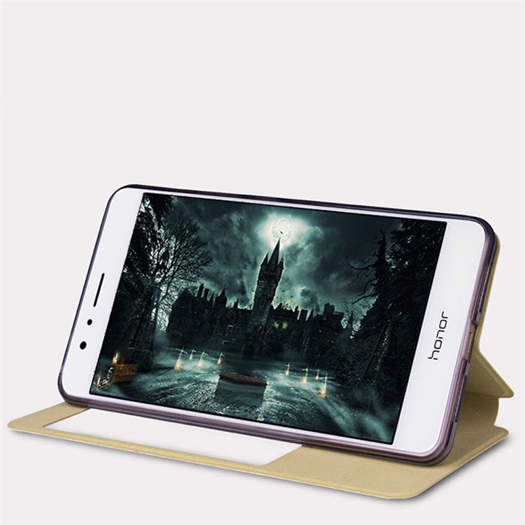 MOFI Hui Series View Window Stand Shell for Huawei Honor 8 - Gold-4