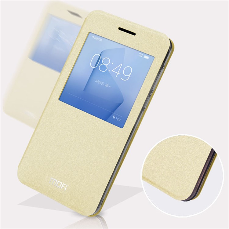 MOFI Hui Series View Window Stand Shell for Huawei Honor 8 - Gold-6