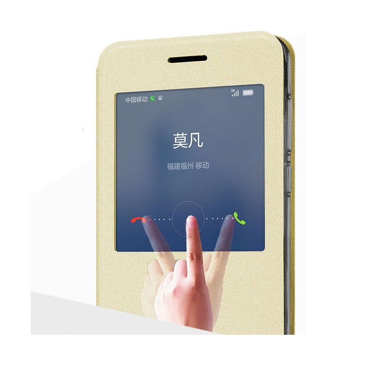 MOFI Hui Series View Window Stand Shell for Huawei Honor 8 - Gold-7