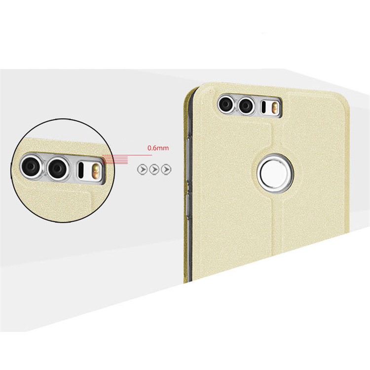 MOFI Hui Series View Window Stand Shell for Huawei Honor 8 - Gold-9