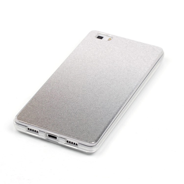 Gradient Glitter Powder IMD TPU Shell Case for Huawei Ascend P8 Lite - Grey-4