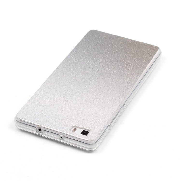 Gradient Glitter Powder IMD TPU Shell Case for Huawei Ascend P8 Lite - Grey-5